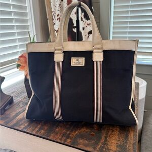 Burberry Black Label Navy & Cream tote